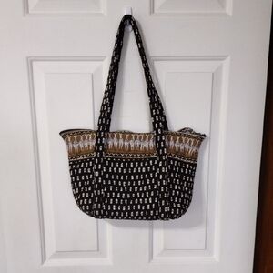 Vintage Vera Bradley Stylish Black and Brown Women's Bag With Zebra 🦓 Print.